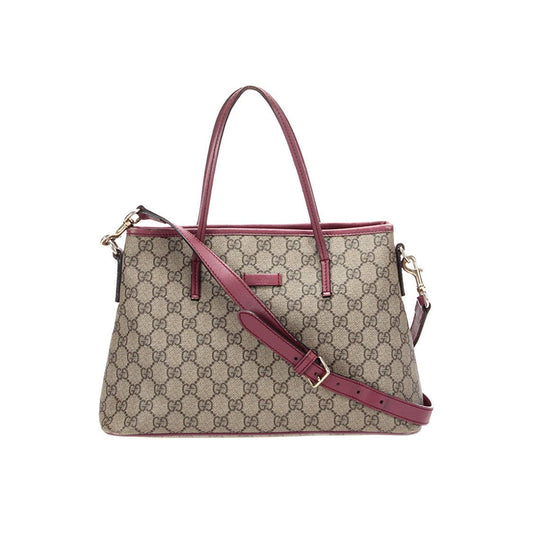 Gucci Caro Leather Canvas Tote