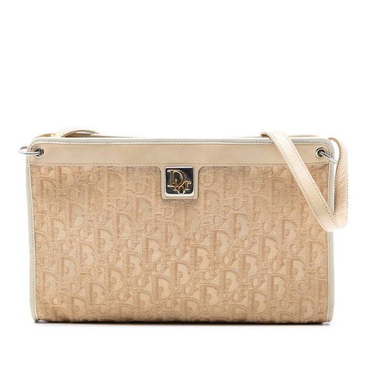 beige Dior Diorissimo Trotter Canvas Shoulder Bag