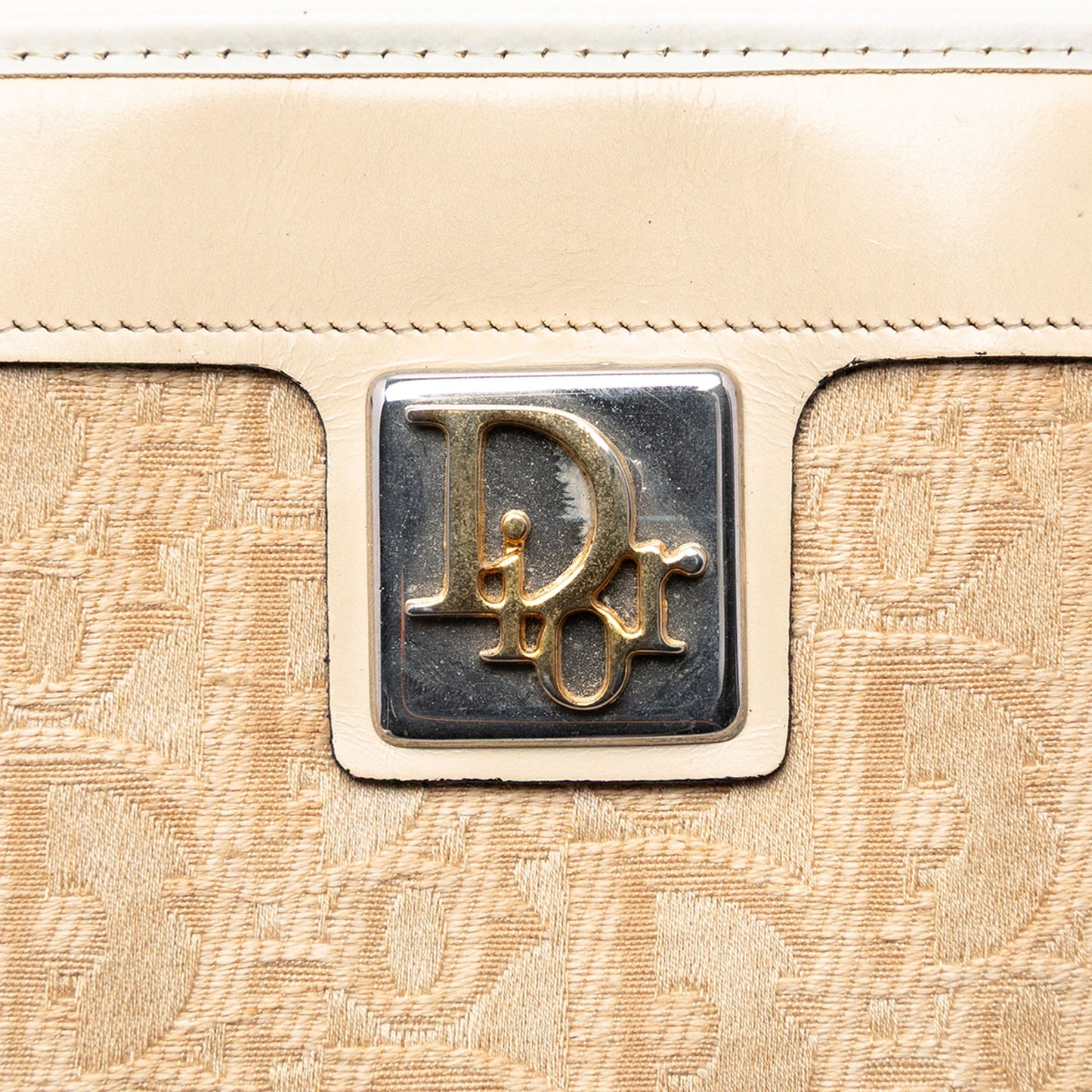 beige Dior Diorissimo Trotter Canvas Shoulder Bag