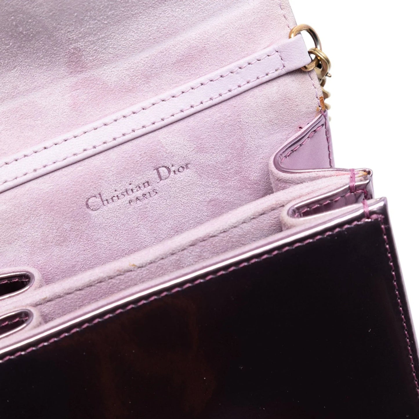 Pink Dior Metallic Studded Calfskin Vertical Diorama Crossbody Bag