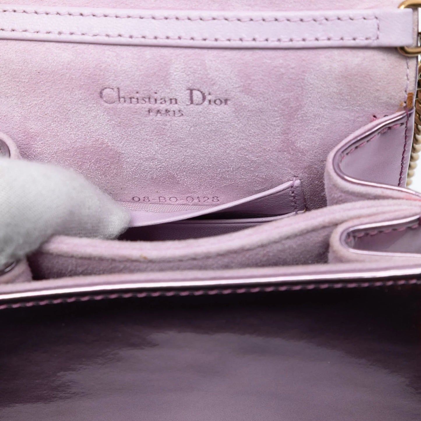 Pink Dior Metallic Studded Calfskin Vertical Diorama Crossbody Bag
