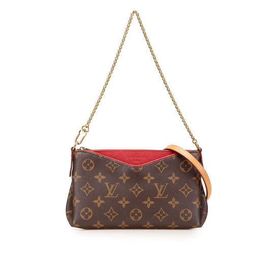 Brown Louis Vuitton Monogram Pallas Clutch Satchel