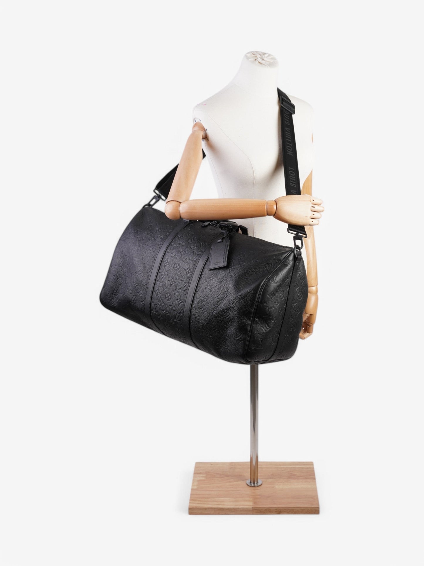 Louis Vuitton Keepall Bandouliere Monogram Shadow / Black Embossed Leather 50