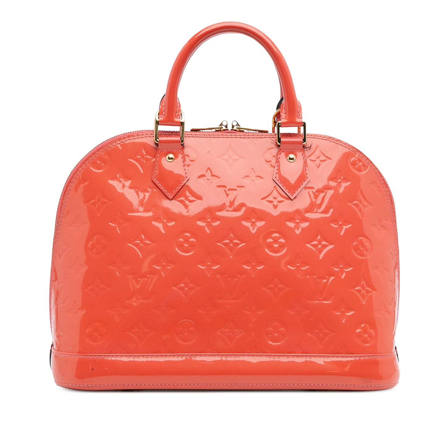 Orange Louis Vuitton Monogram Vernis Alma PM Satchel