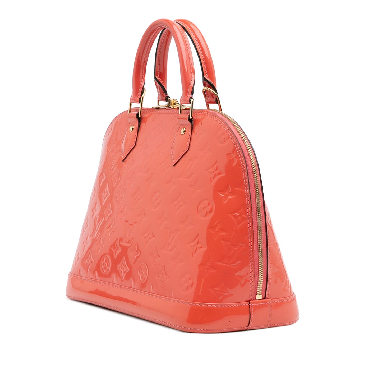 Orange Louis Vuitton Monogram Vernis Alma PM Satchel