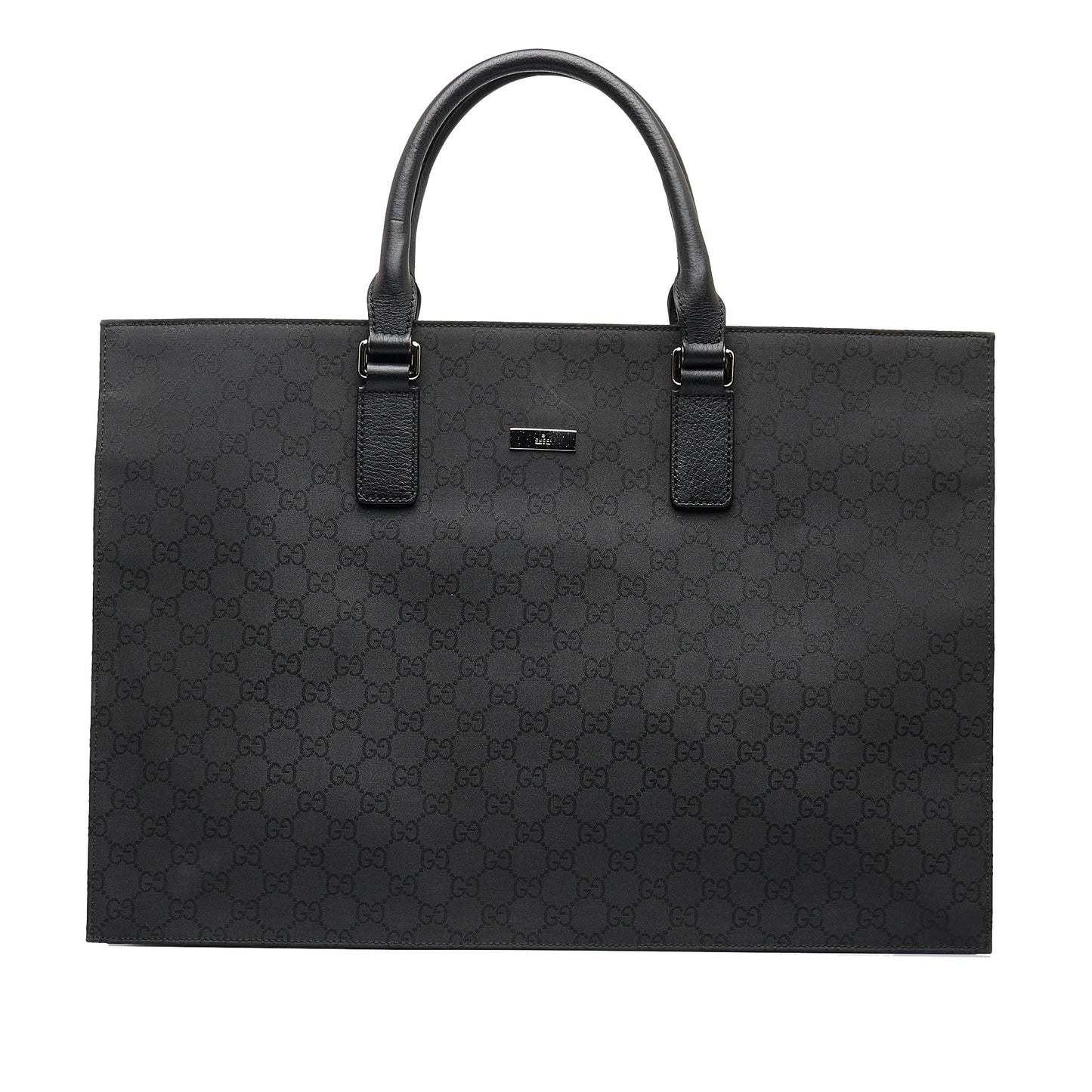 Gucci Black Leather Nylon Tote Style 1