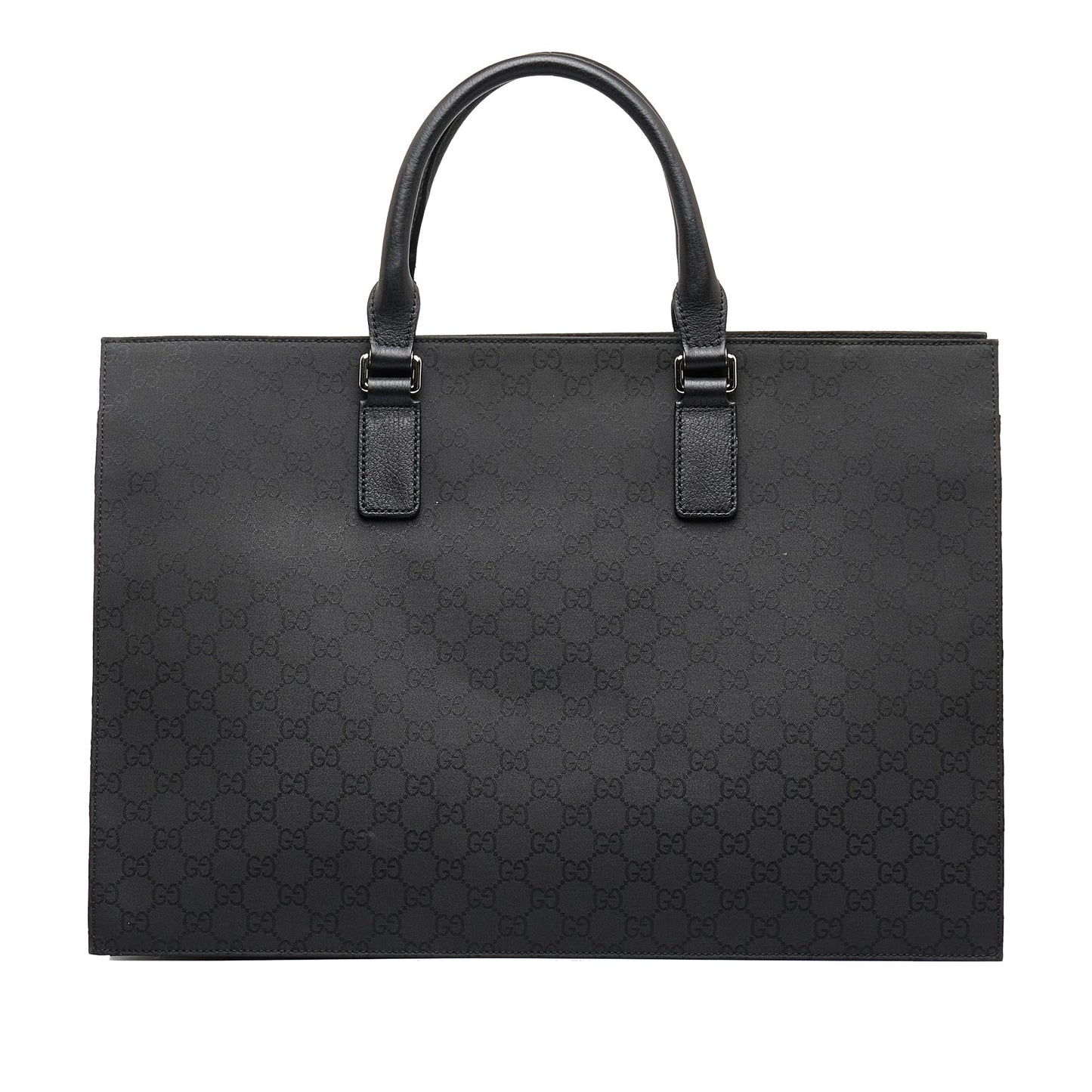 Gucci Black Leather Nylon Tote Style 1