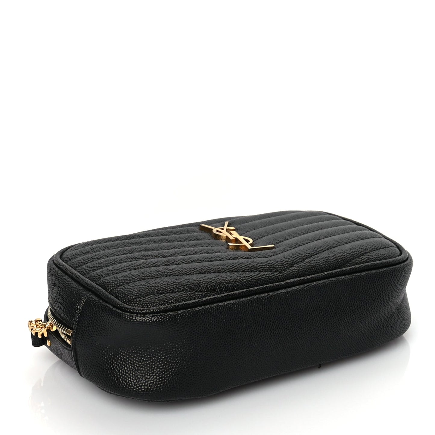 Saint Laurent Grain De Poudre Matelasse Monogram Mini Lou Camera Bag Black