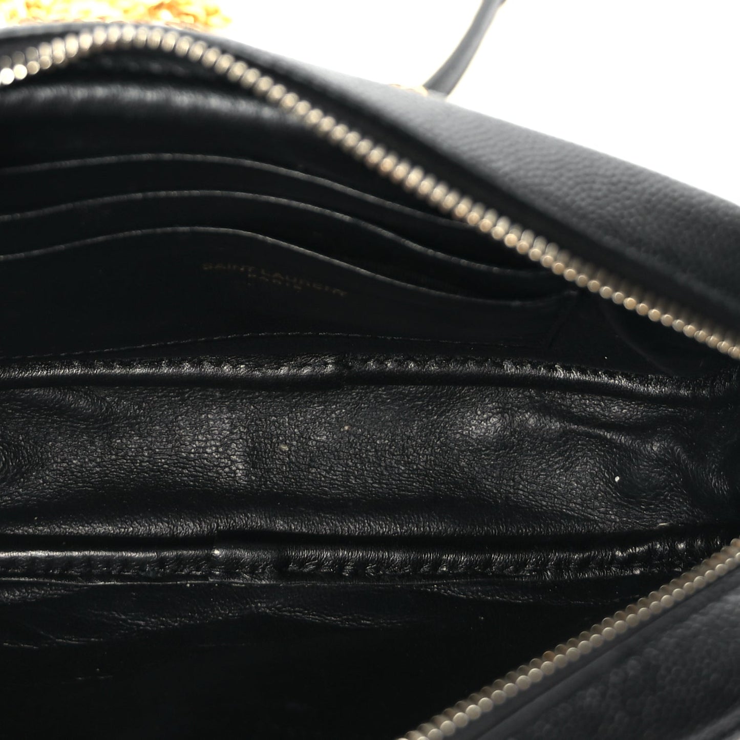 Saint Laurent Grain De Poudre Matelasse Monogram Mini Lou Camera Bag Black