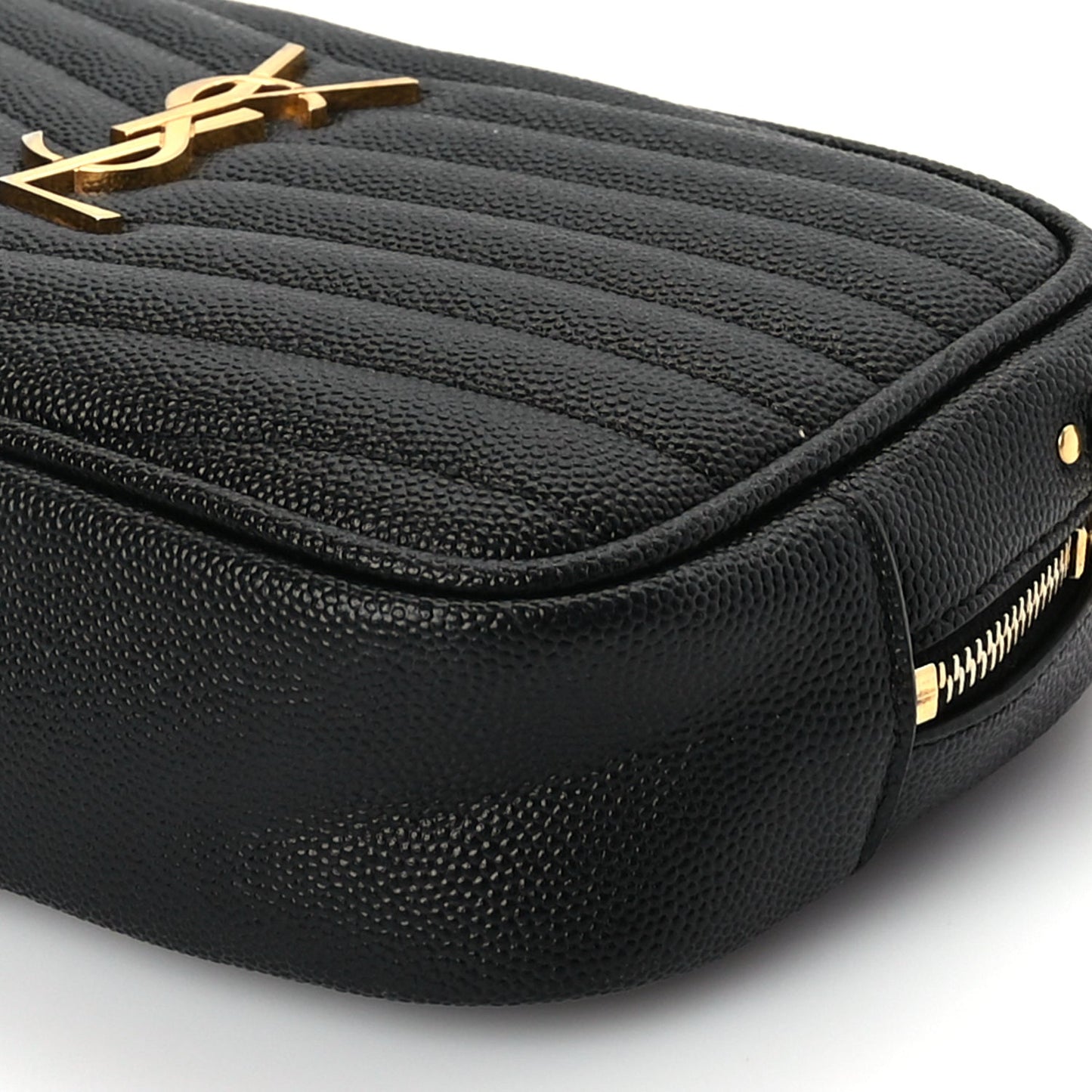 Saint Laurent Grain De Poudre Matelasse Monogram Mini Lou Camera Bag Black