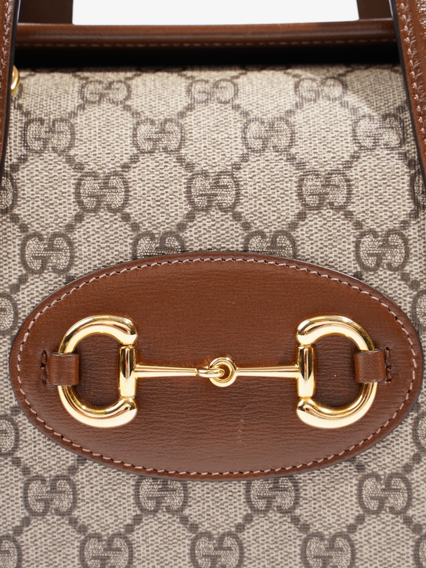 Gucci Horsebit 1955 Top Handle GG Supreme / Brown Coated Canvas Mini