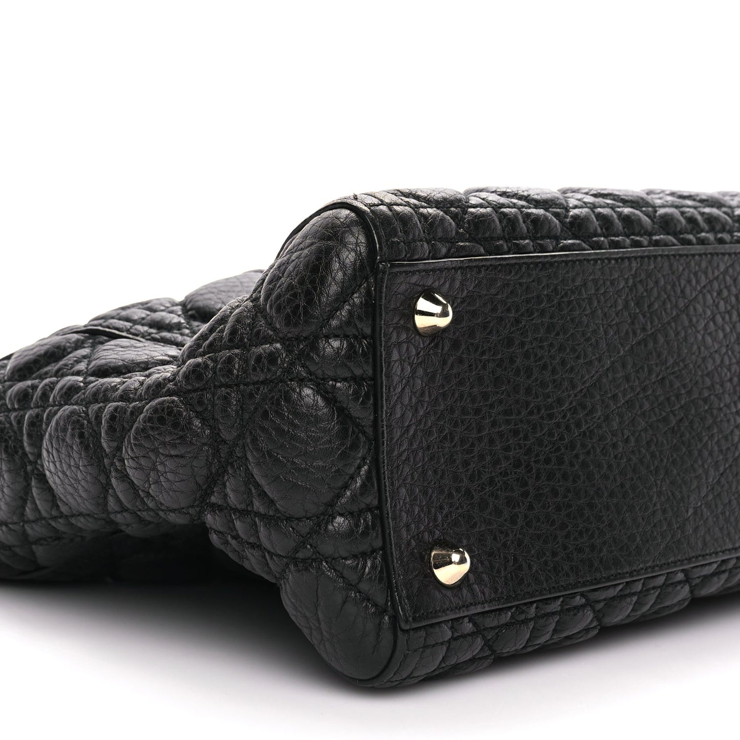 Christian Dior Grained Calfskin Cannage Large Supple Lady Dior Black