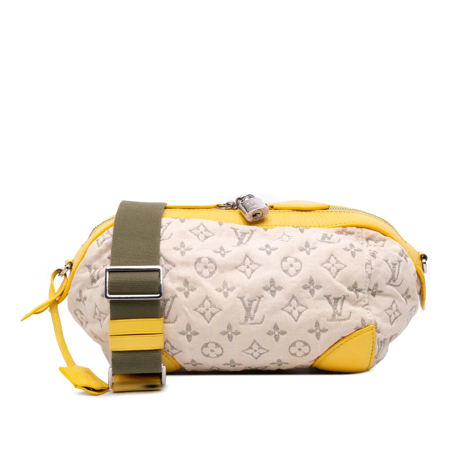 Beige Louis Vuitton Monogram Denim Pochette Round Crossbody Bag