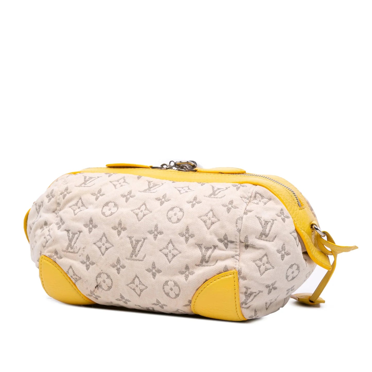 Beige Louis Vuitton Monogram Denim Pochette Round Crossbody Bag