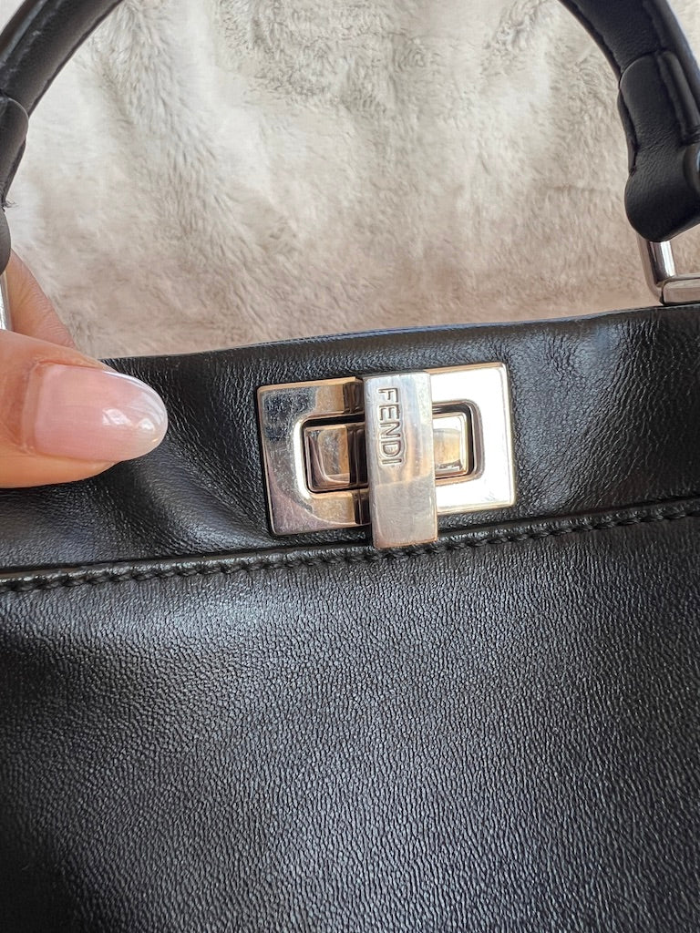 Fendi Nappa Lace Up Peekaboo Iconic Satchel