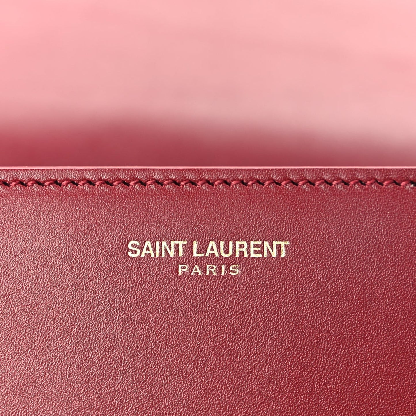 Saint Laurent Calfskin Medium Classic Monogram Universite Bag  Oxblood