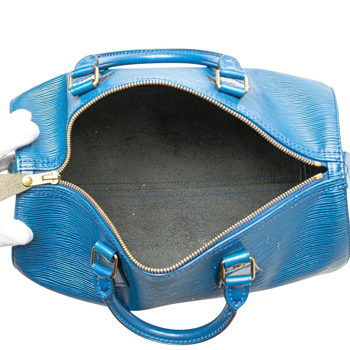 Blue Louis Vuitton Epi Speedy 30 Boston Bag