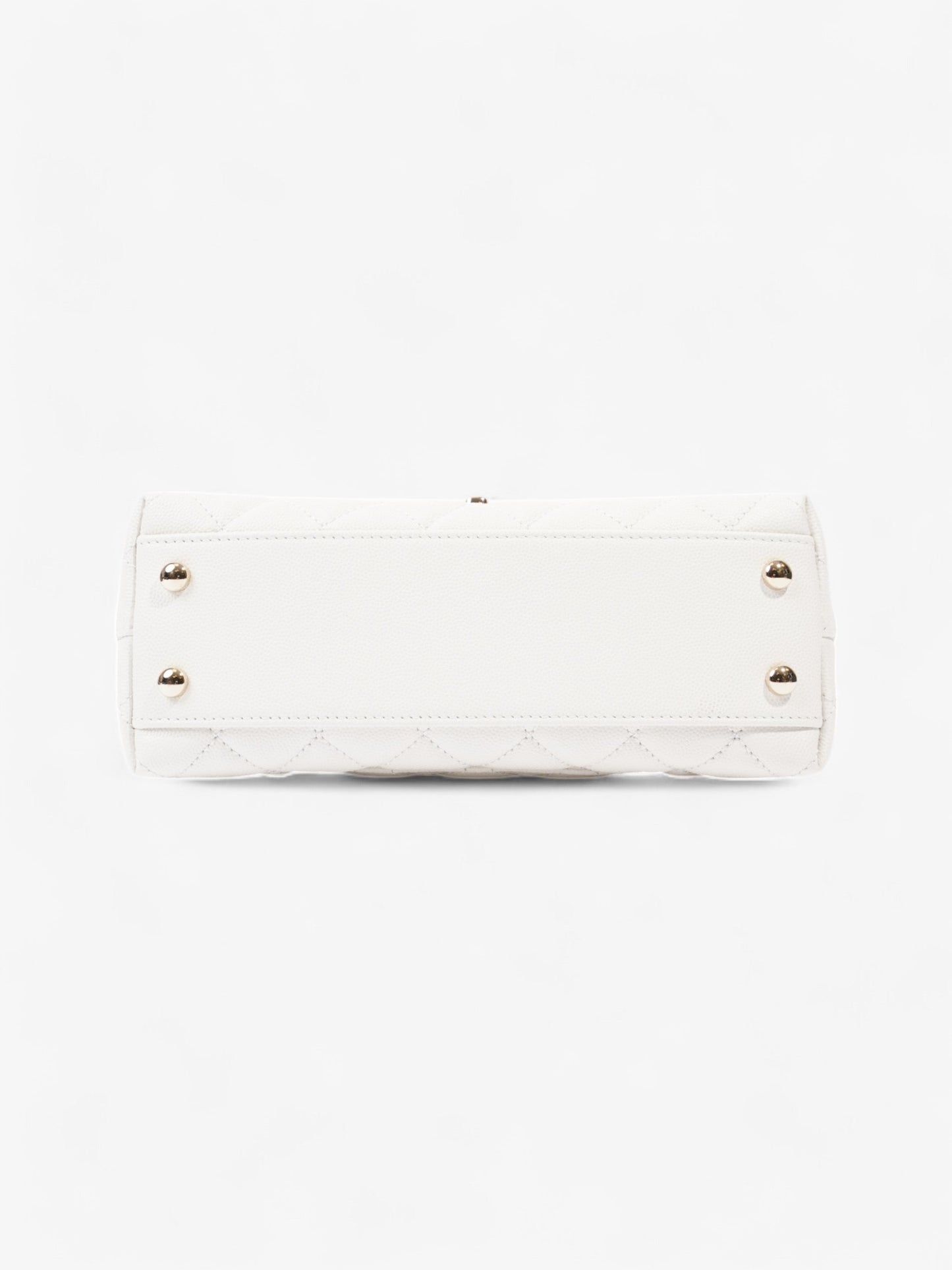 Chanel Coco Top Handle White Caviar Leather Mini