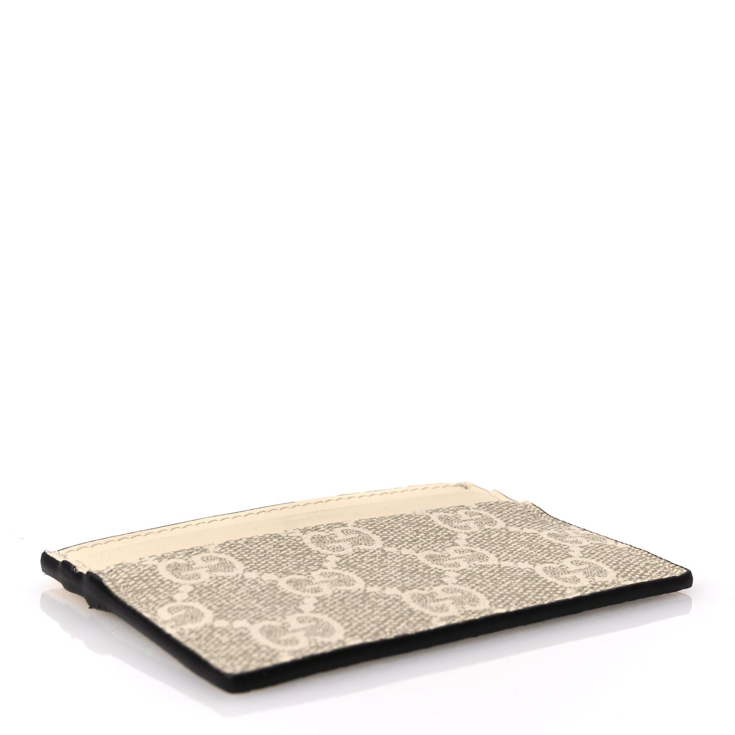 Gucci GG Supreme Monogram Calfskin Card Holder Beige Mystic White
