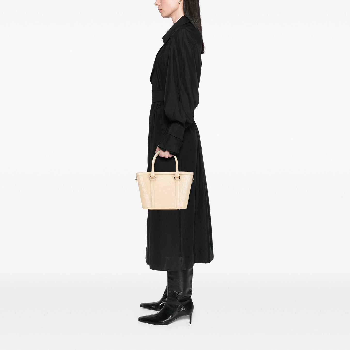 Brown Dior Diorissimo Trotter Patent Tote