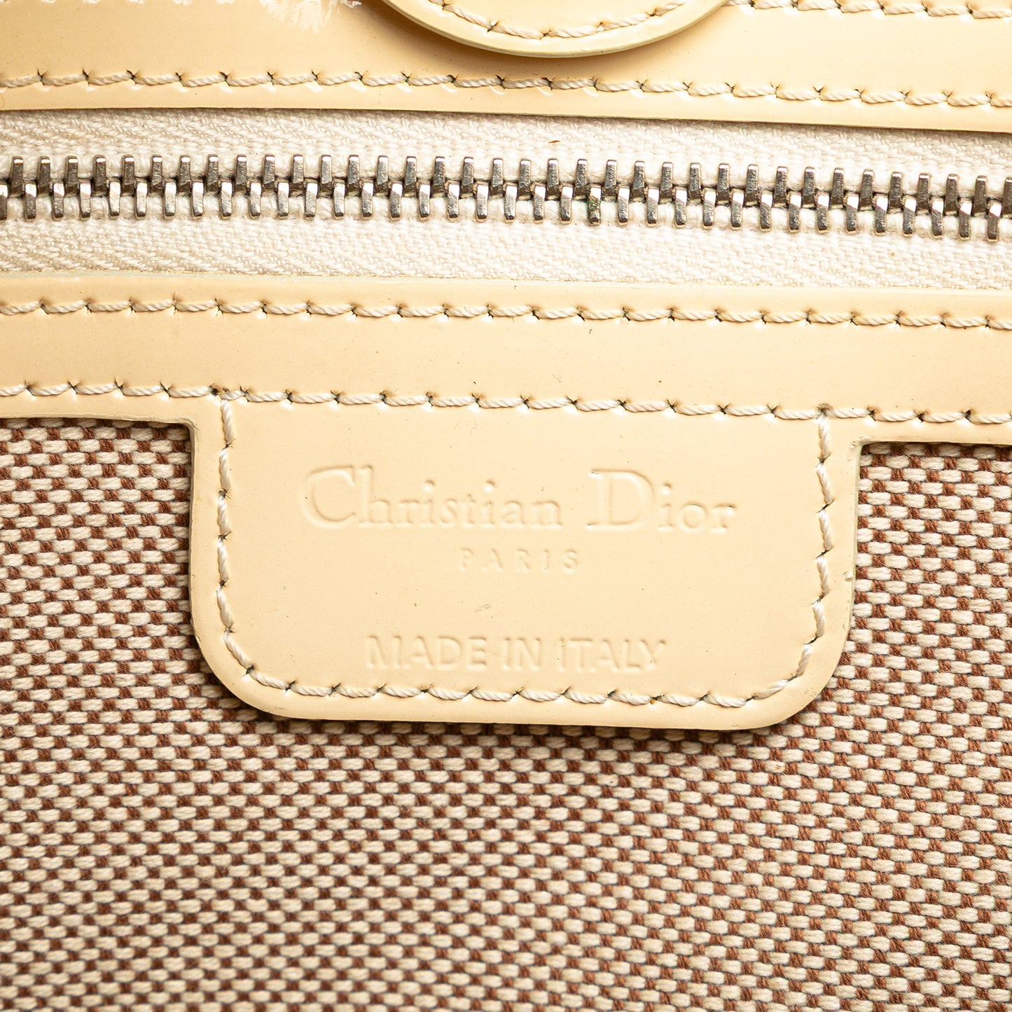 Brown Dior Diorissimo Trotter Patent Tote