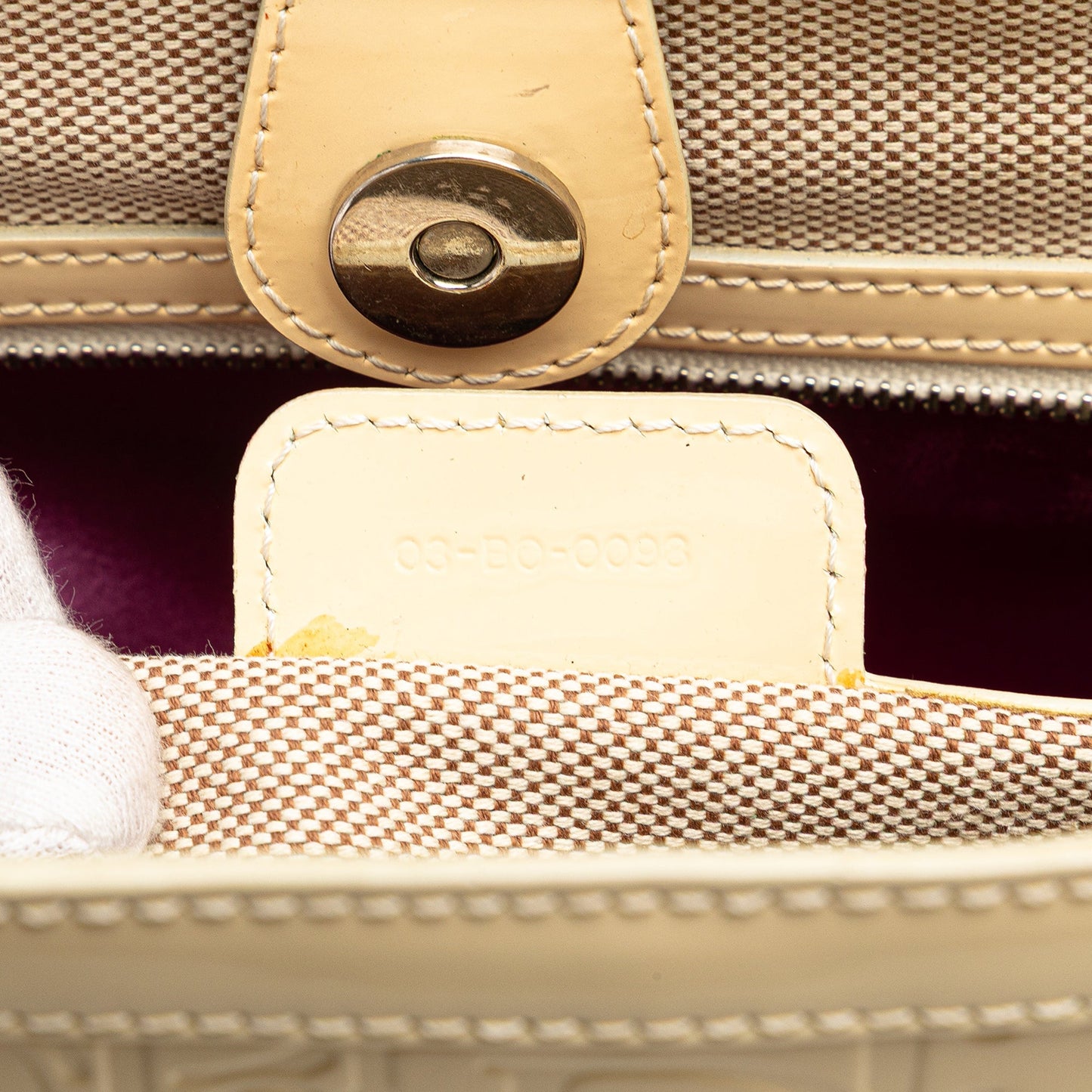 Brown Dior Diorissimo Trotter Patent Tote