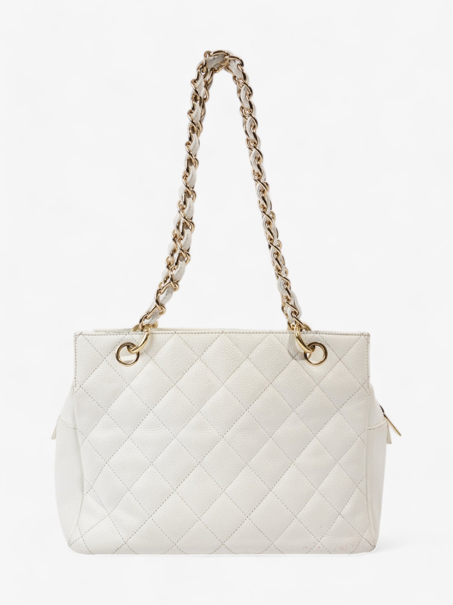 Chanel Timeless Tote White Caviar Leather Petite