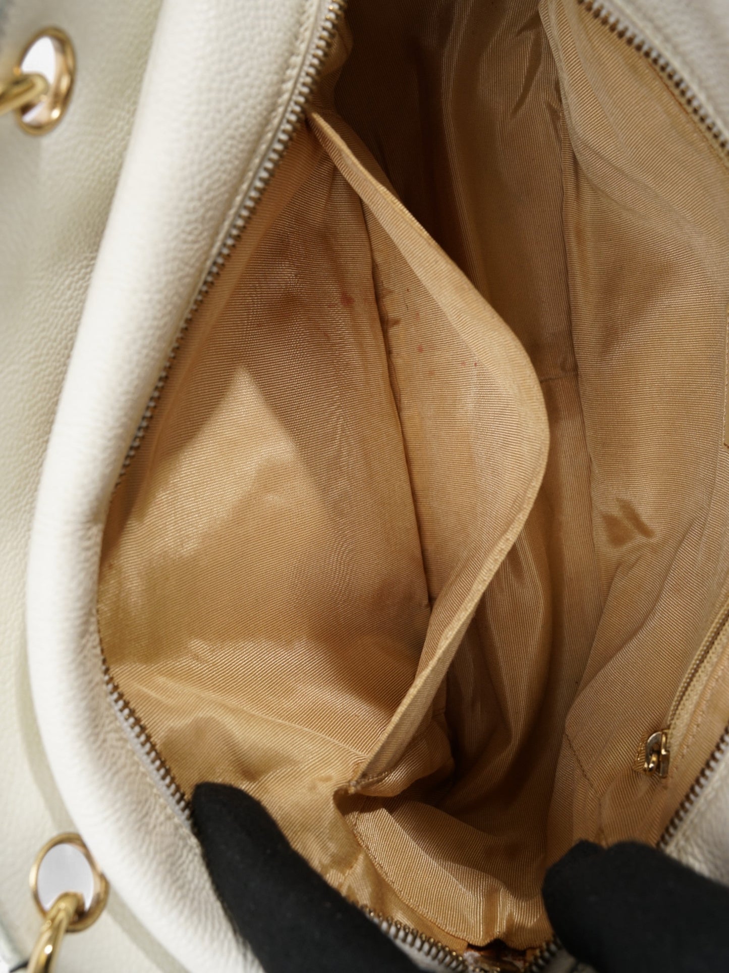 Chanel Timeless Tote White Caviar Leather Petite