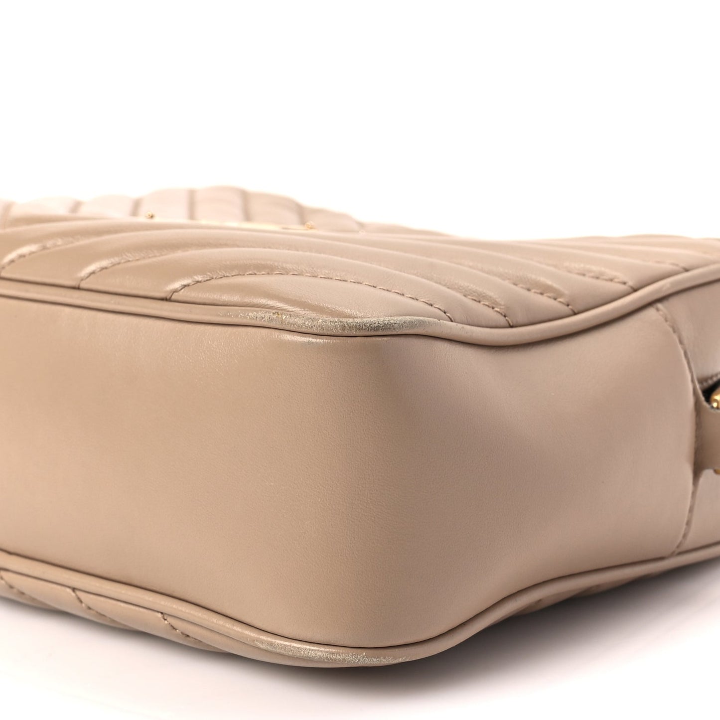 Saint Laurent Calfskin Matelasse Monogram Lou Camera Bag Dark Beige