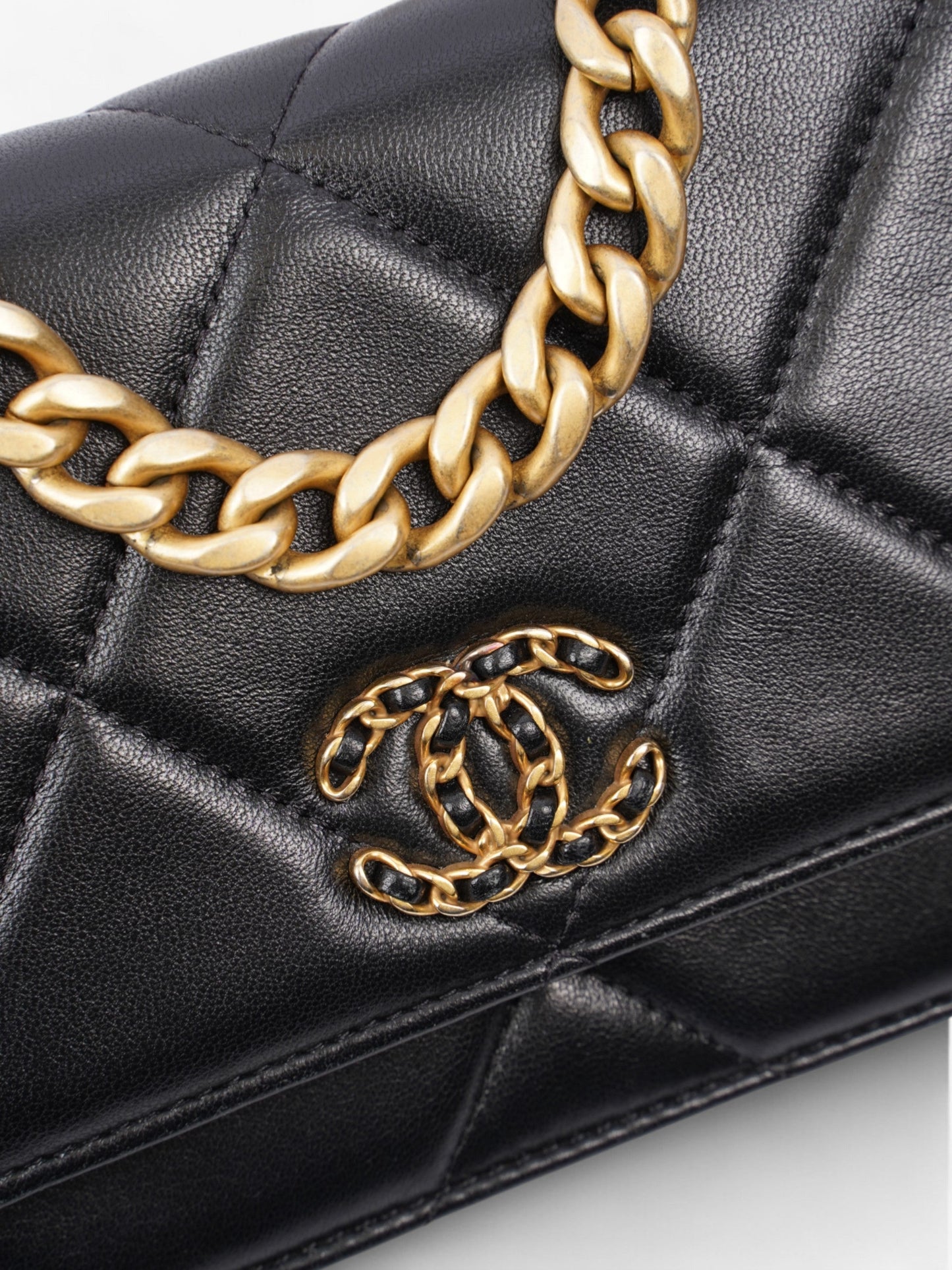 Chanel Wallet on Chain Black Lambskin Leather 19