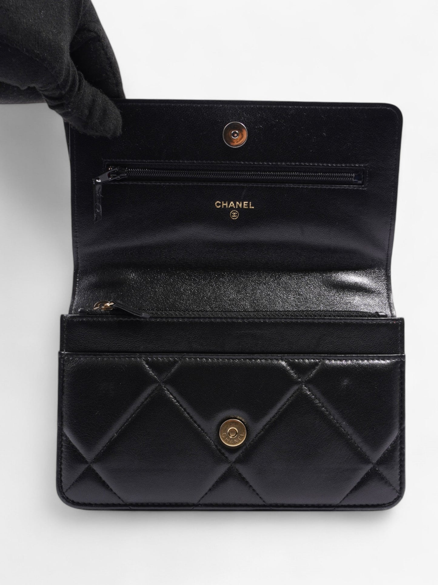 Chanel Wallet on Chain Black Lambskin Leather 19