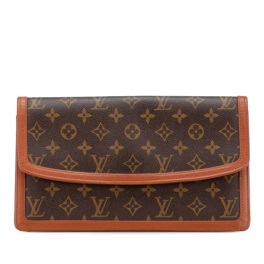 Brown Louis Vuitton Monogram Pochette Dame GM Clutch Bag