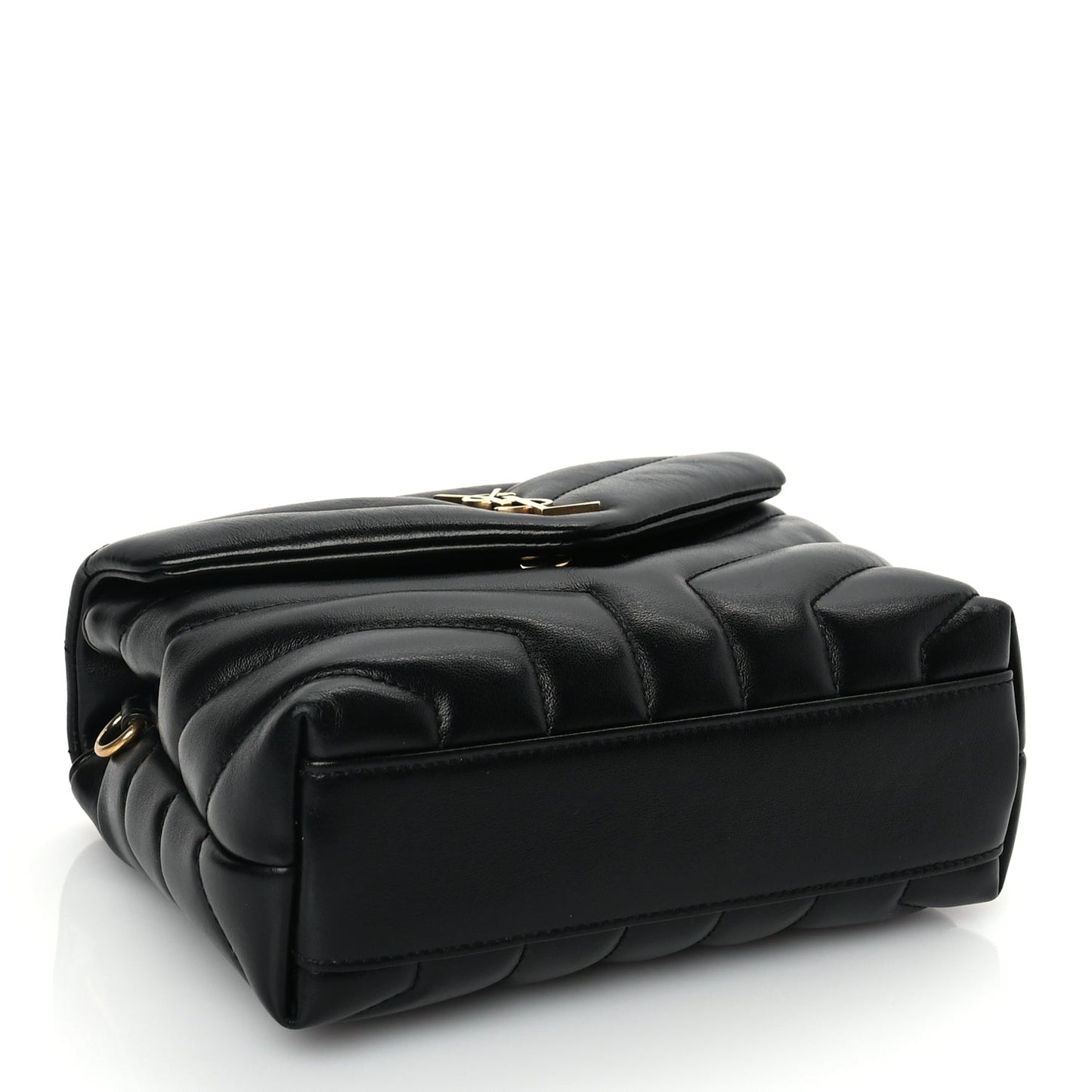 Saint Laurent Calfskin Y Quilted Monogram Toy Loulou Crossbody Satchel Black