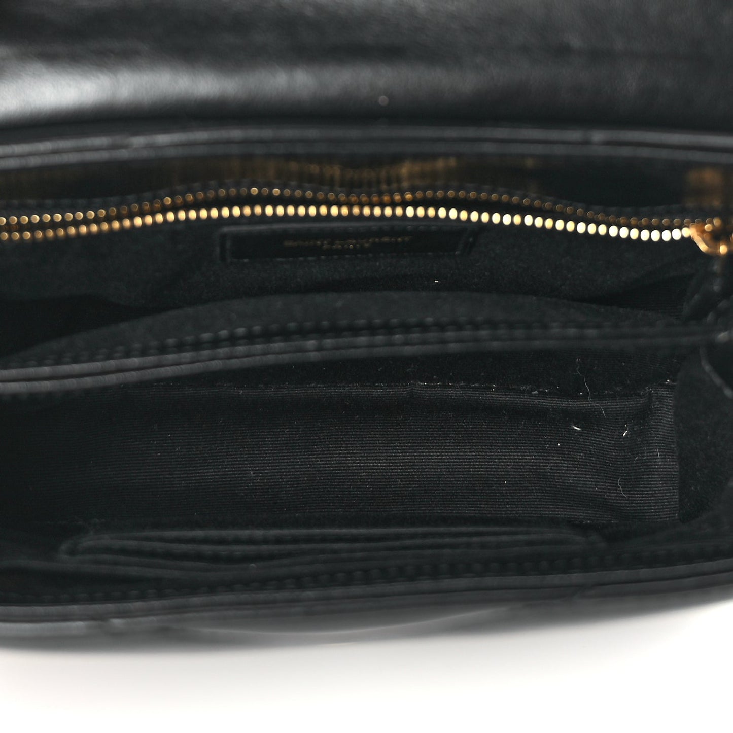 Saint Laurent Calfskin Y Quilted Monogram Toy Loulou Crossbody Satchel Black