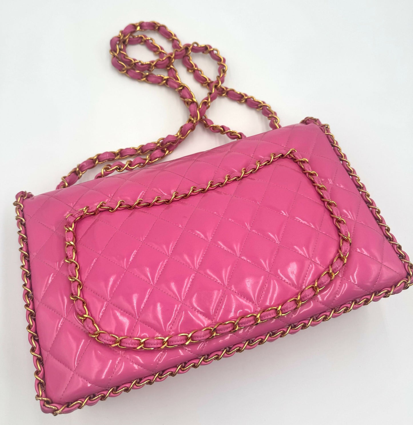Chanel 1995  Barbie Pink Chainlink Maxi Flap Bag