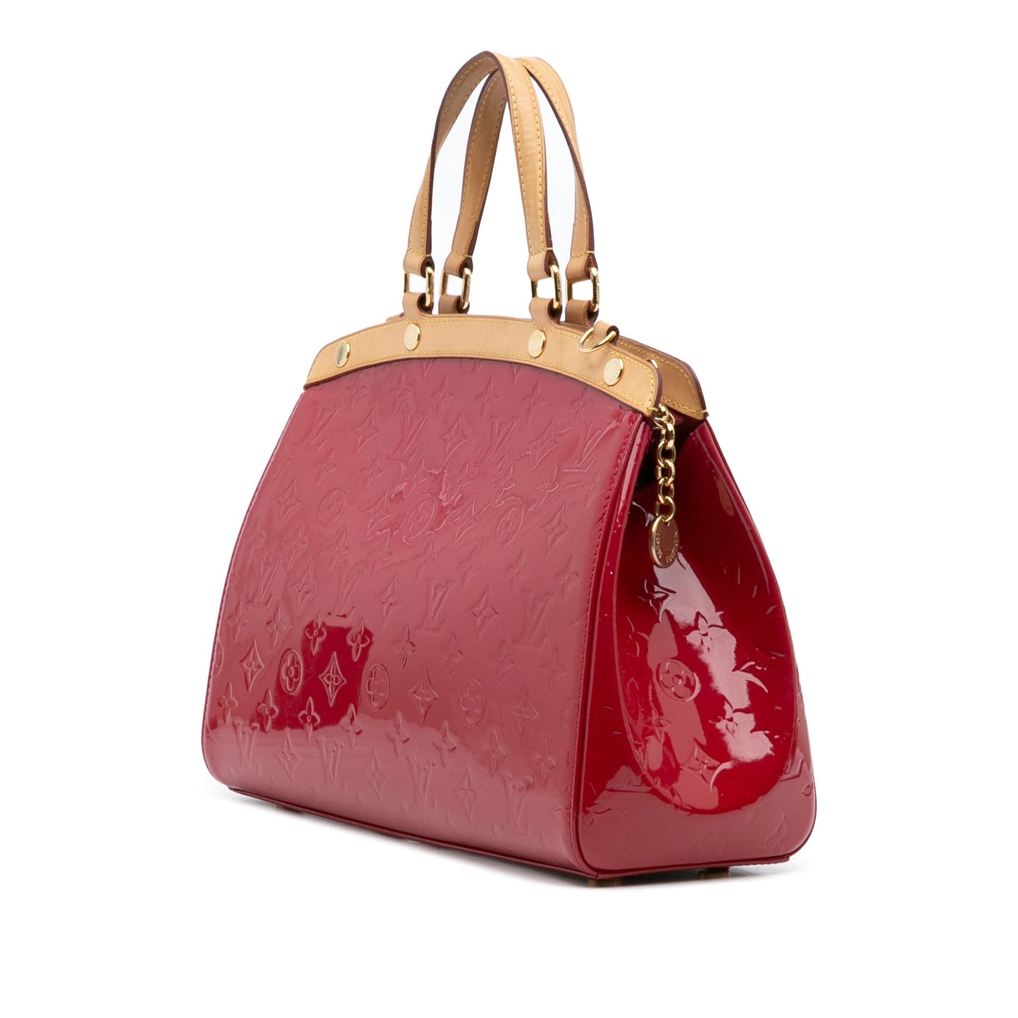 Red Louis Vuitton Monogram Vernis Brea MM Satchel