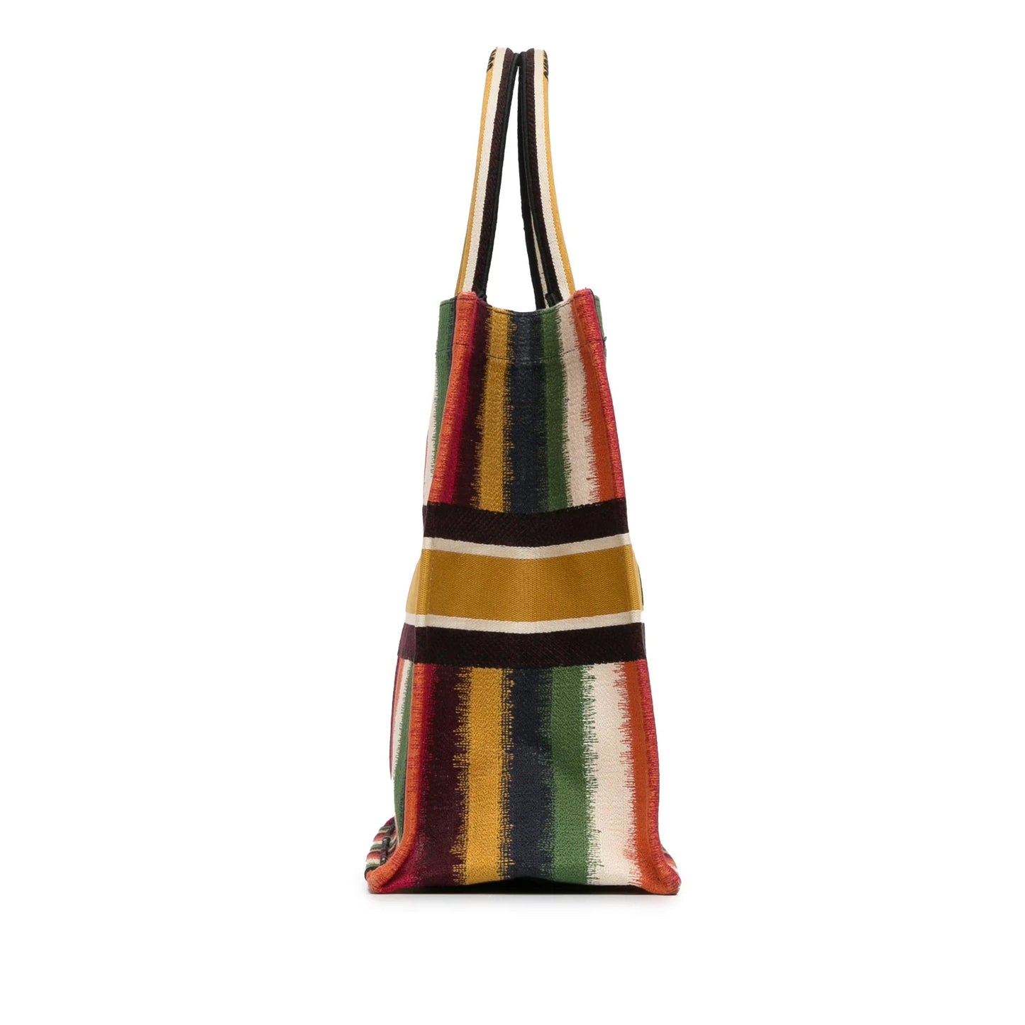Yellow Dior Large Striped Book Tote