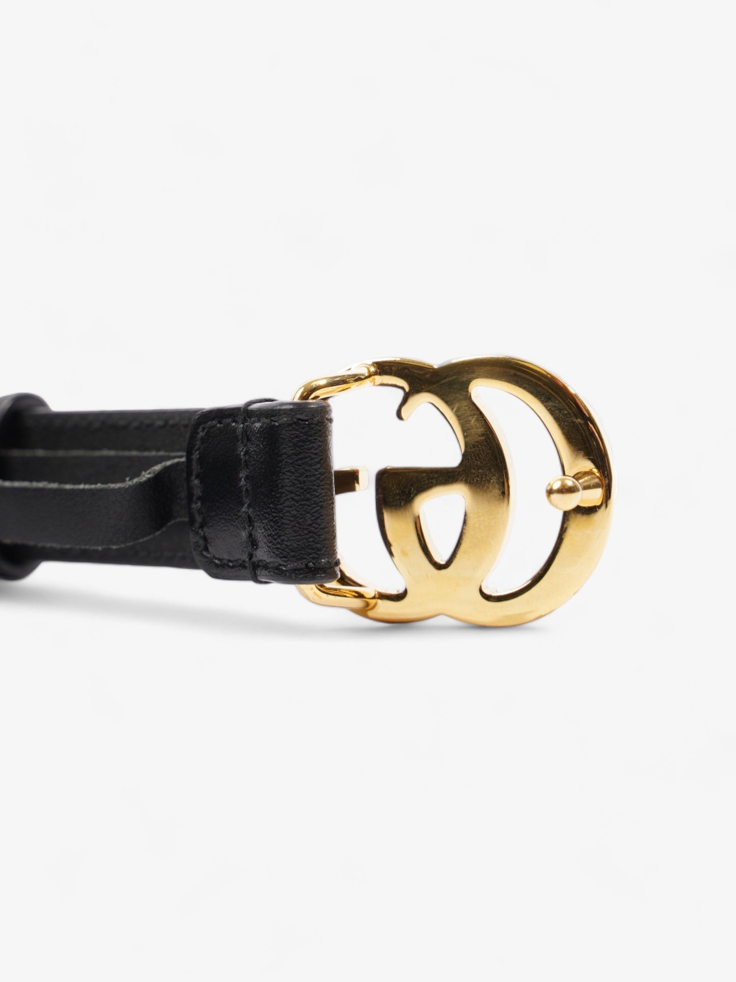 Gucci GG Marmont Thin Belt Black Leather 70cm 28"