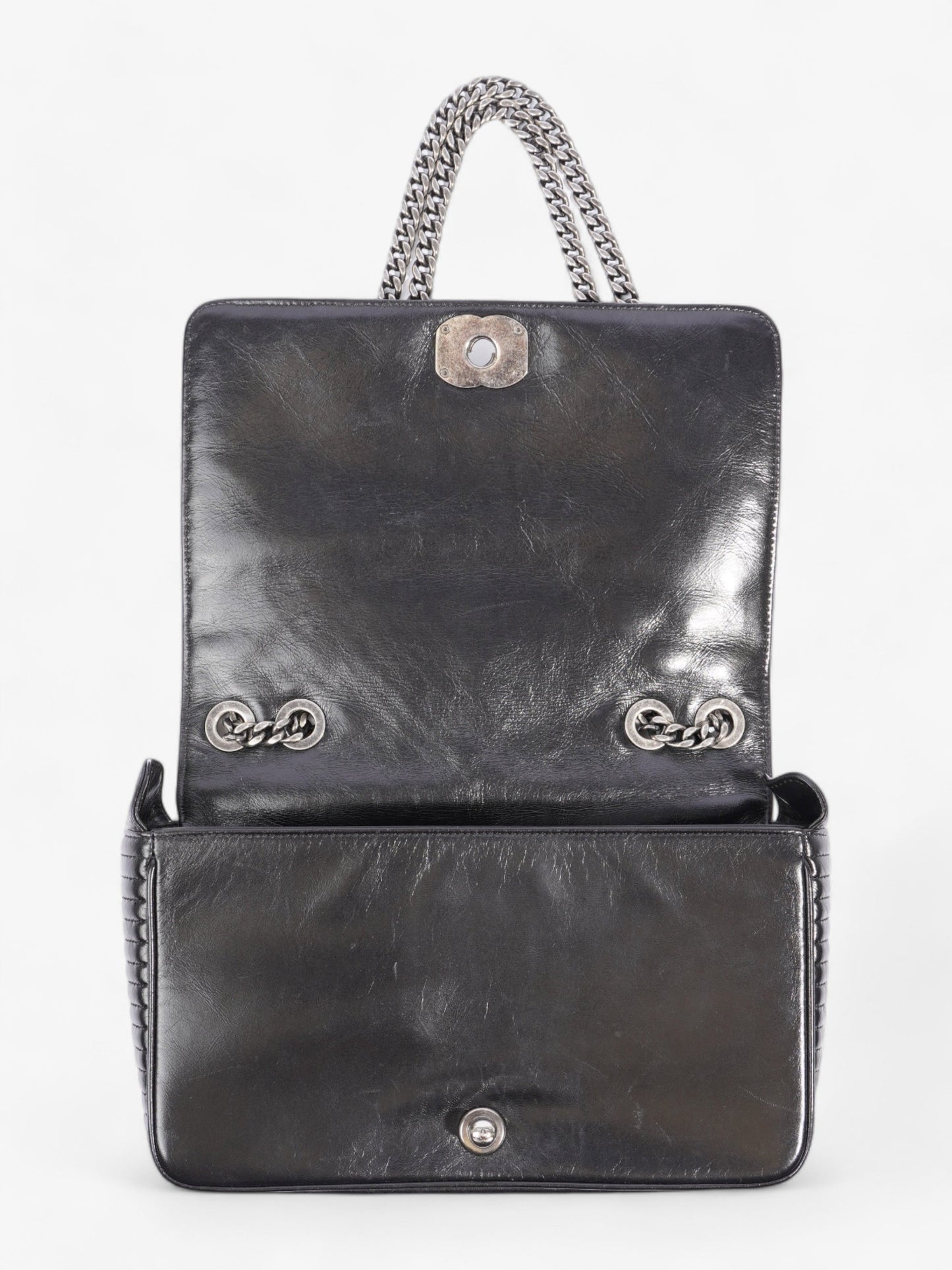 Chanel Coco Boy Flap  Black Lambskin Leather