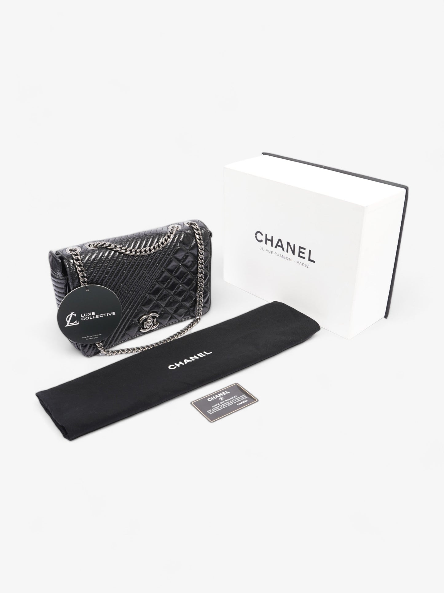 Chanel Coco Boy Flap  Black Lambskin Leather