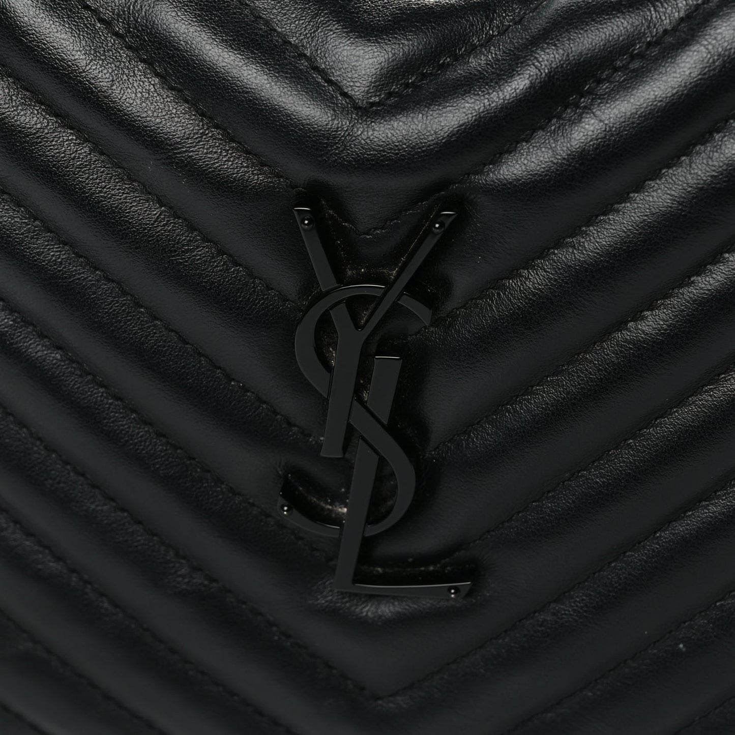 Saint Laurent Calfskin Matelasse Monogram Monochrome Lou Camera Bag Black