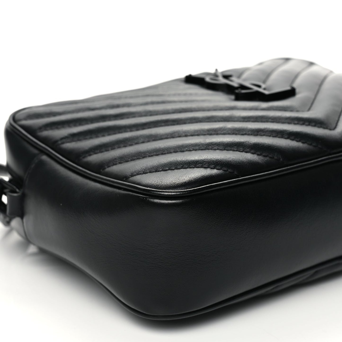 Saint Laurent Calfskin Matelasse Monogram Monochrome Lou Camera Bag Black