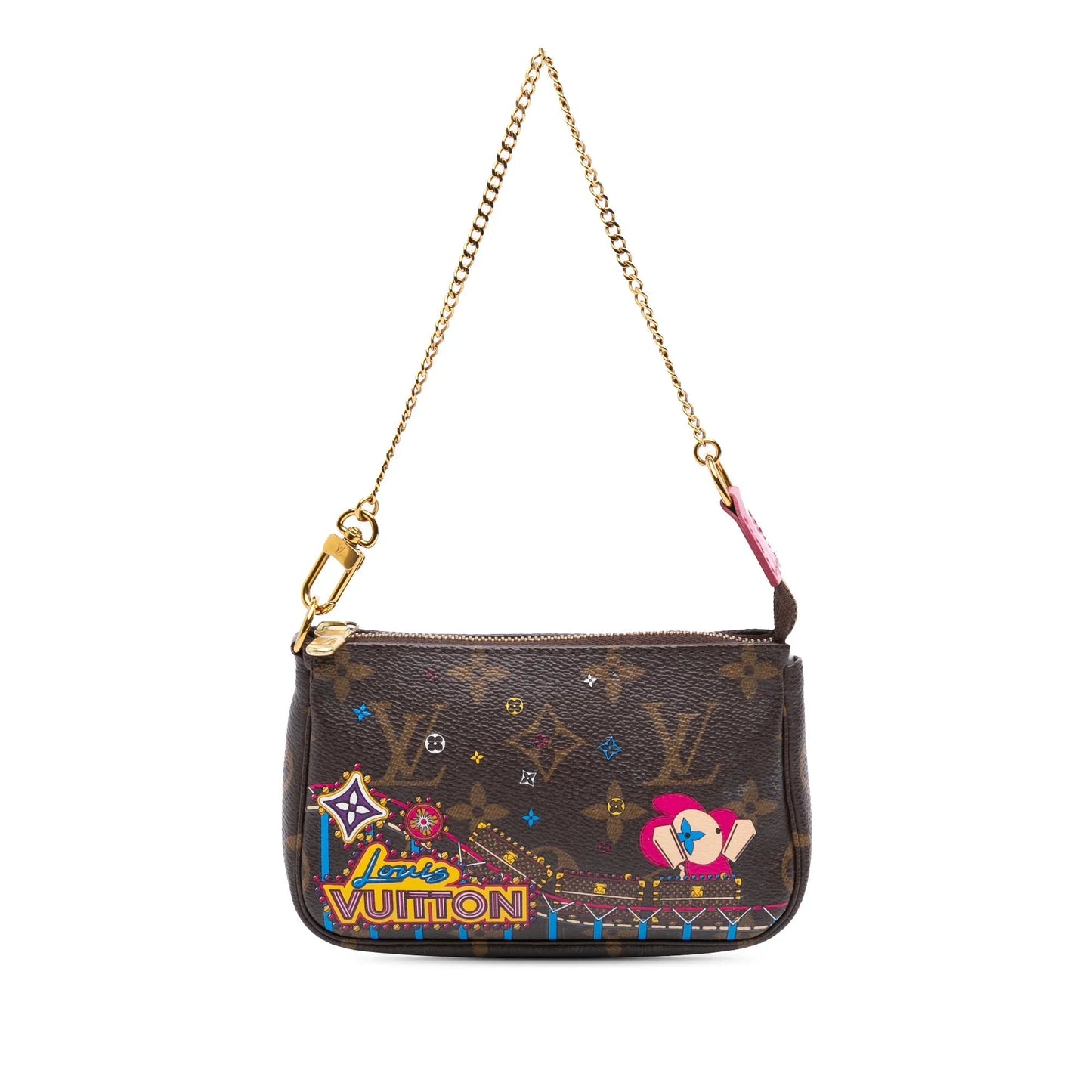 Brown Louis Vuitton Monogram Vivienne Christmas Roller Coaster Mini Pochette Accessoires Handbag