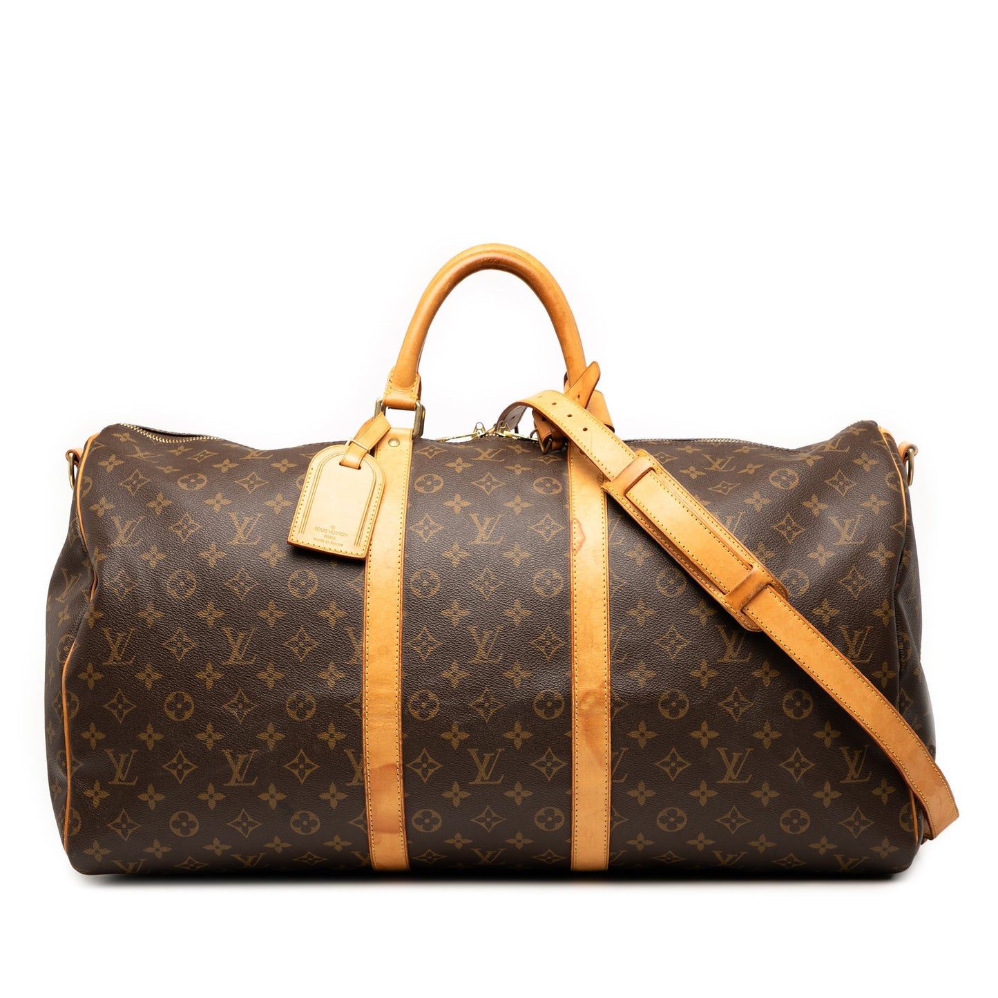 Brown Louis Vuitton Monogram Keepall Bandouliere 55 Travel Bag
