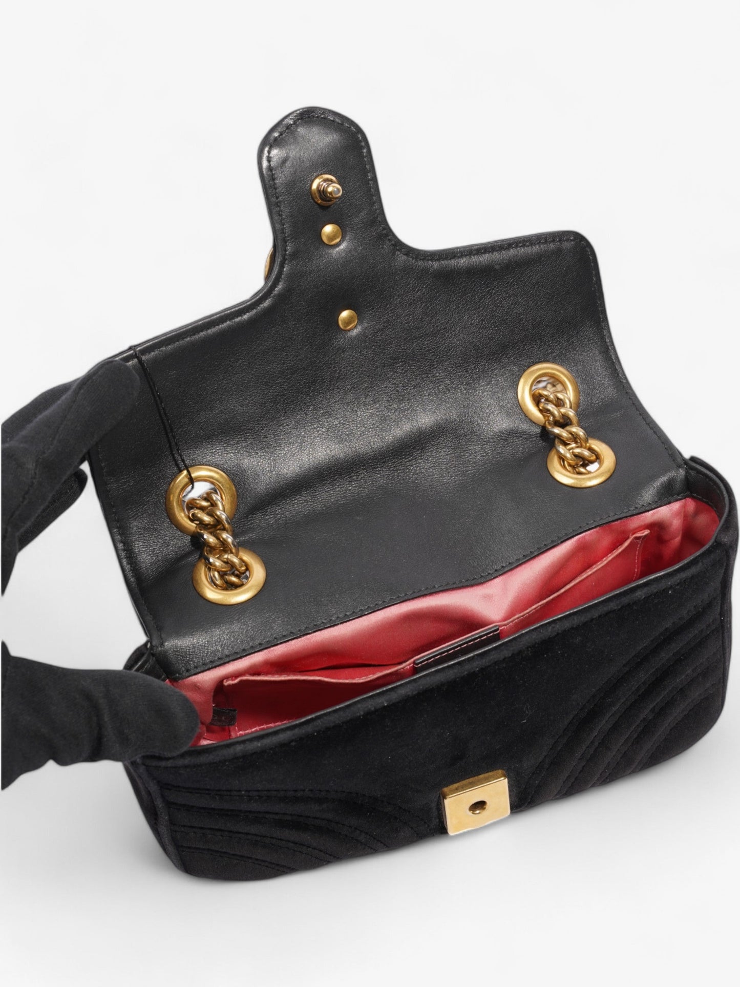 Gucci Marmont Flap Black Velvet Mini