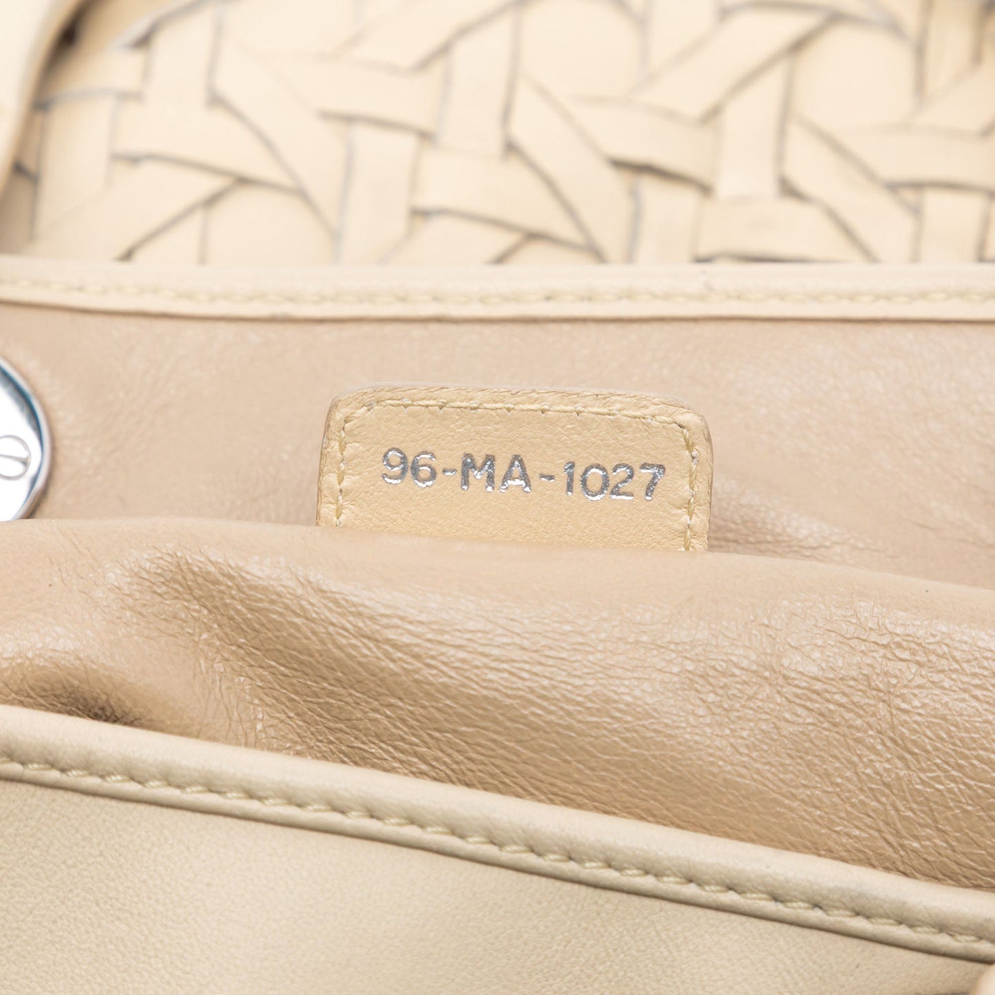 Beige Dior Woven Lambskin Lady Dior Avenue Tote Satchel