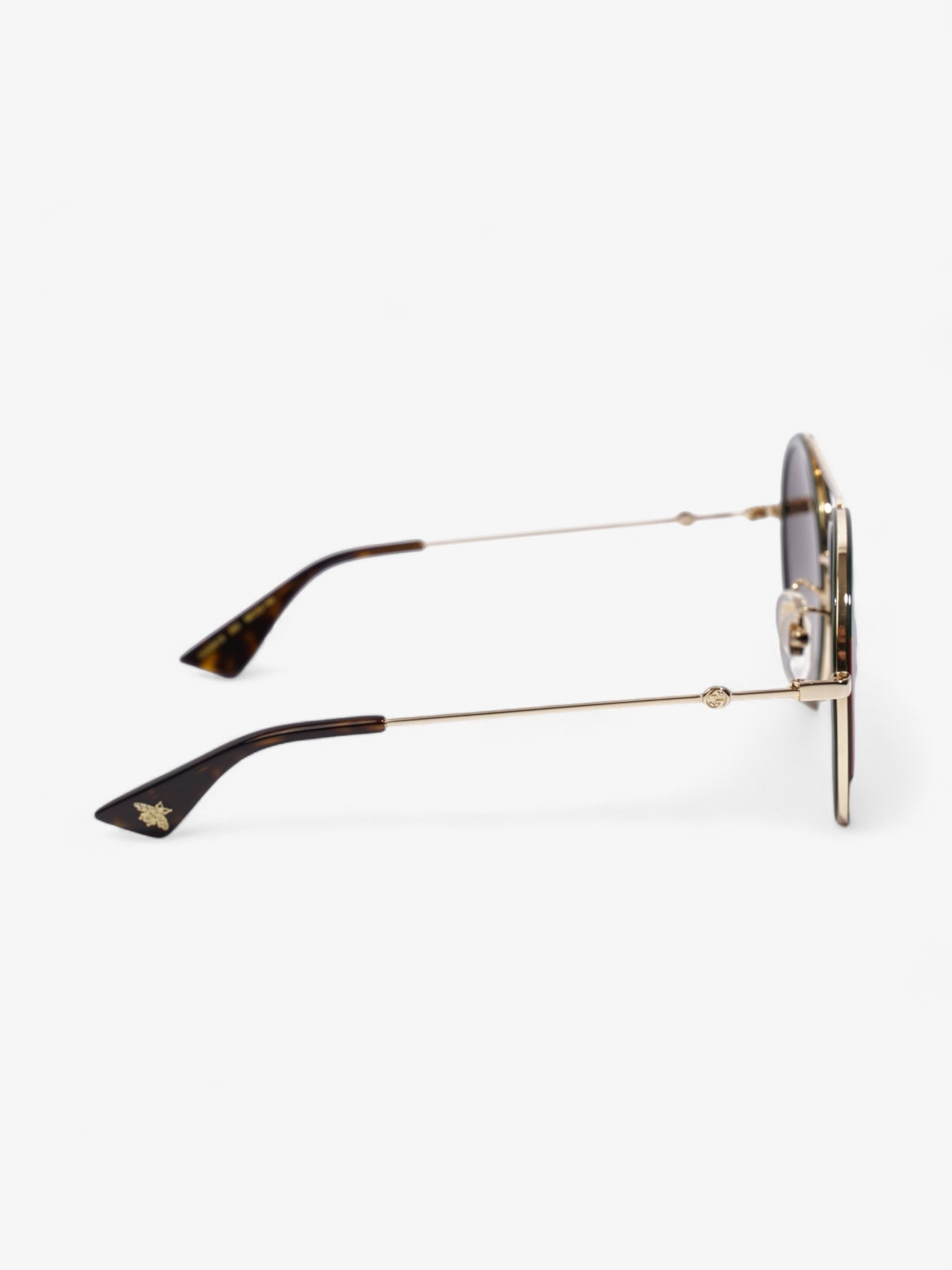 Gucci Round Sunglasses Green / Red Base Metal 140mm