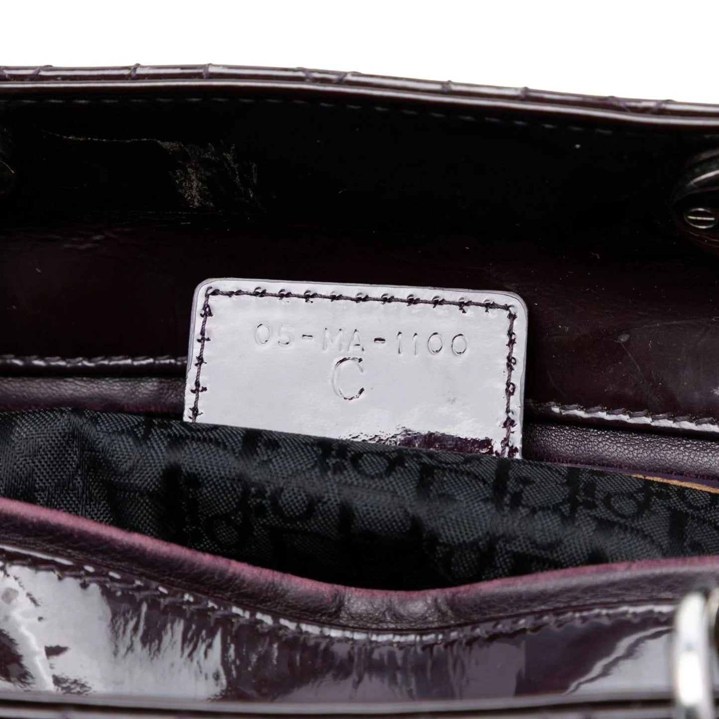Purple Dior Large Patent Cannage Lady Dior Satchel