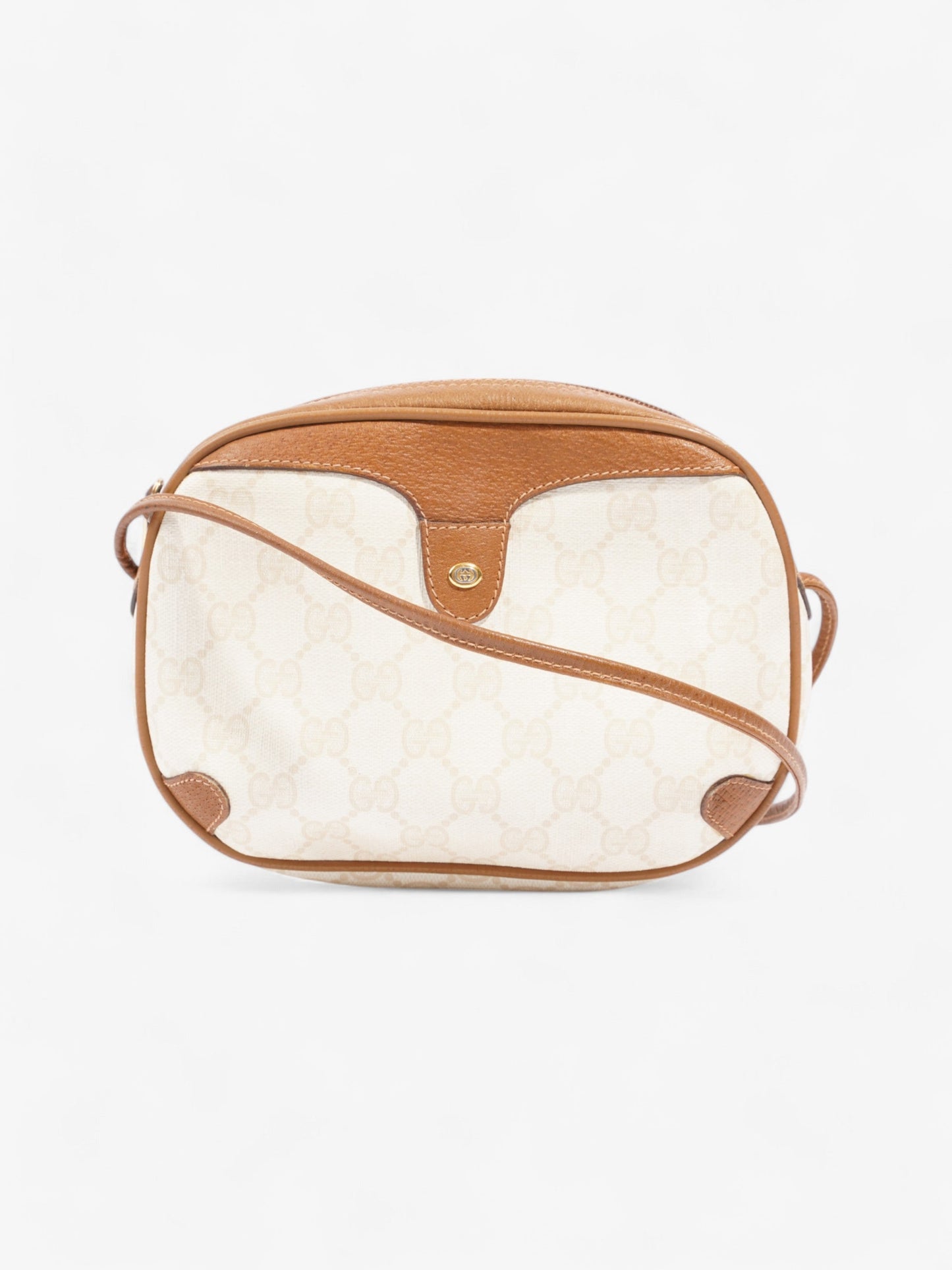 Gucci   GG Camera Bag Tan / Cream Coated Canvas
