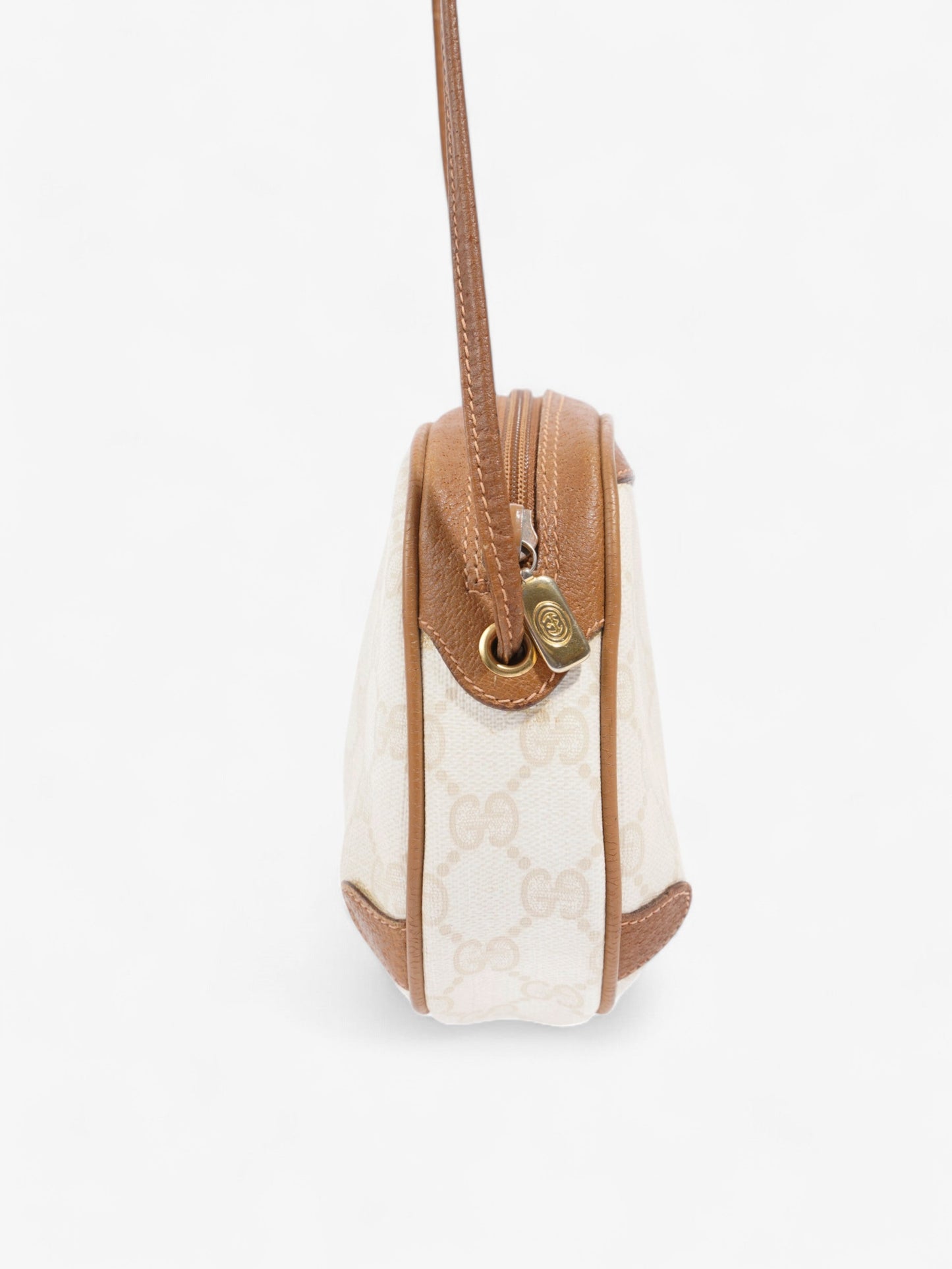 Gucci   GG Camera Bag Tan / Cream Coated Canvas
